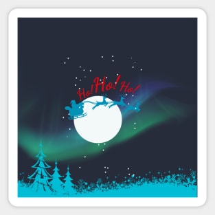 HO HO HO SANTA CLAUSE NORTHERN LIGHTS LAPLAND REINDEERS Sticker